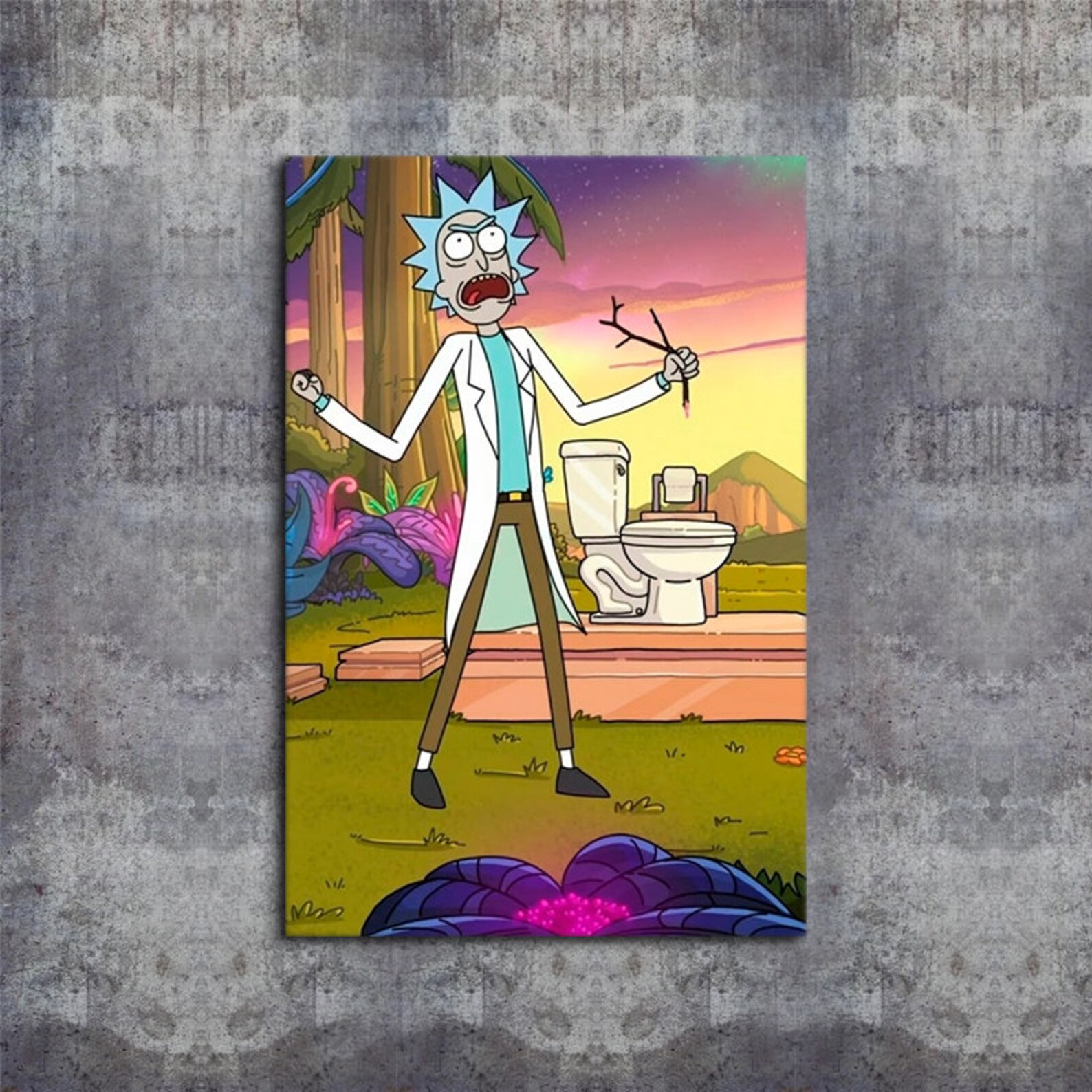 Rick and Morty Wall décor. Canvas wall art print. Etsy