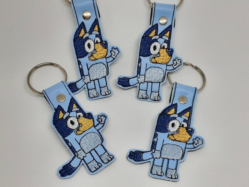 Bluey Key Fob Key Ring Bag Tag Machine Embroidery Bag Etsy Australia