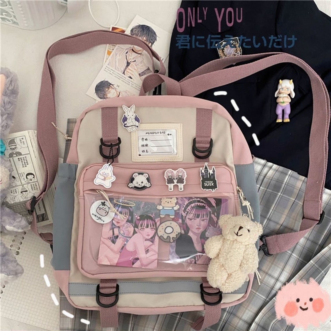 Ita Bag Anime Clear Window Candy Backpack Kawaii Pins Etsy