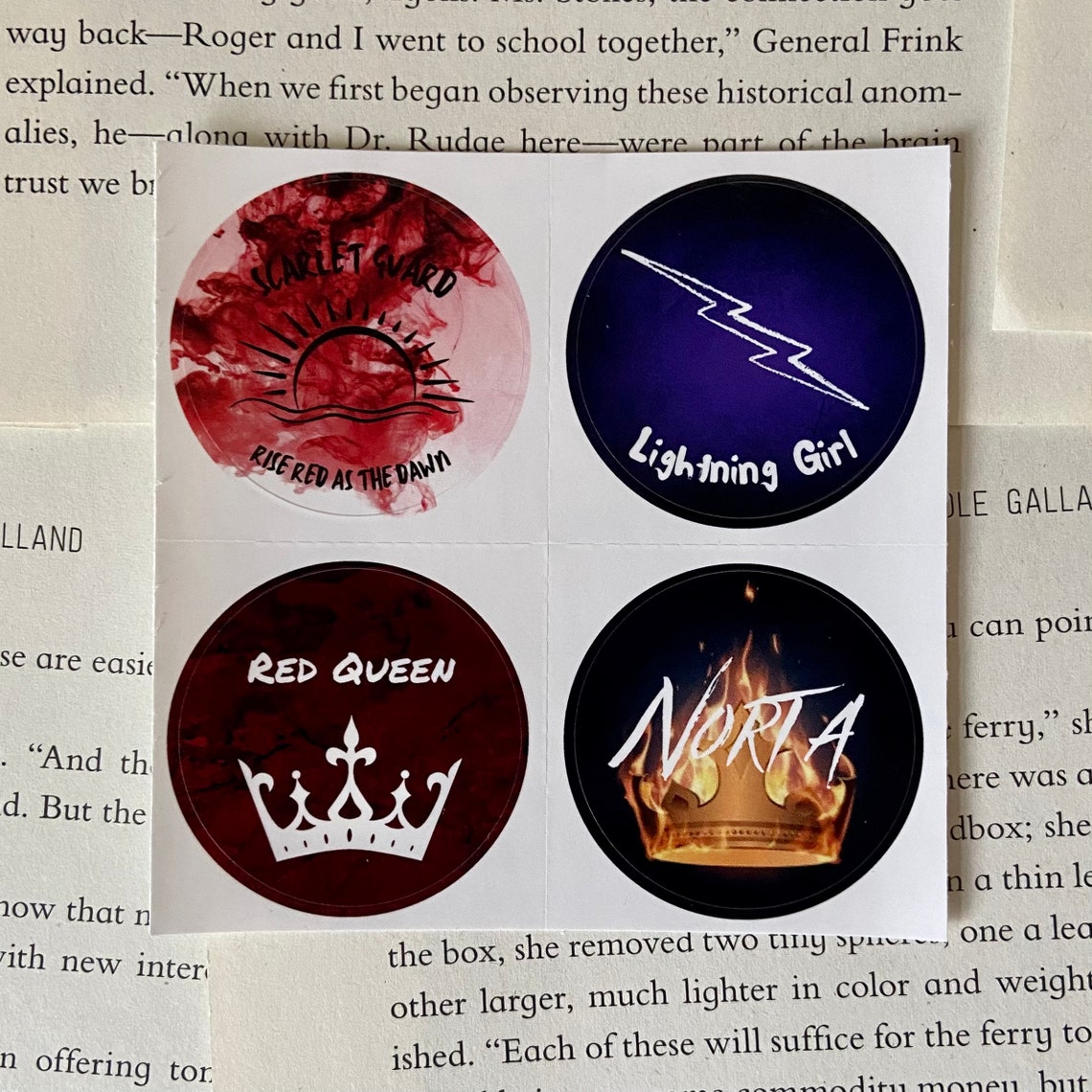 Red Queen Series Stickers Red Queen Lightning Girl Scarlet Etsy Norway