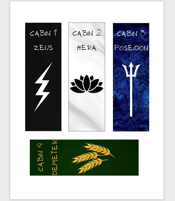 Percy Jackson Cabin Bookmarks Digital Download Cabins 1-13 - Etsy