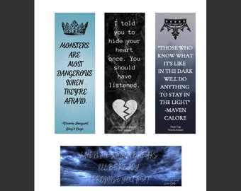 red queen bookmark etsy