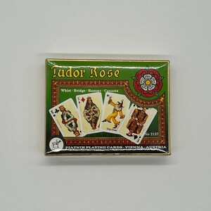 Vintage Tudor Rose dubbeldeks speelkaarten door Piatnik (gepubliceerd in Oostenrijk) Piatnik nr. 2137 (Whist, Bridge, Rummy, Canasta)