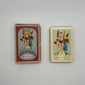 Rares cartes révélatrices de bonne aventure Piatnik Biedermeier (Biedermeier Aufschlagkarten) publiées en Autriche en 1986 (multilingue) Jeu Oracle antique