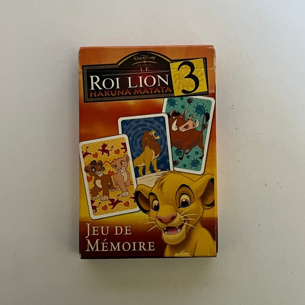 Vintage Disney Memory Match Game The Lion King (Disney Jeu de Mémoire) Playing Cards published in France