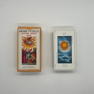 Tarot Grand Etteilla vintage (1977) (cartas del tarot de los gitanos egipcios) de B. P. Grimaud (baraja agotada) Fabricada en Francia (cartomancia francesa)