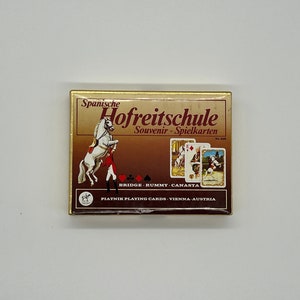 Vintage (1976) Spaanse Hofreitschule speelkaarten (dubbeldeks) door Piatnik (gepubliceerd in Oostenrijk) Piatnik n 2128 (Spaanse rijschool)