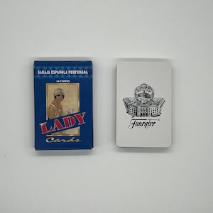 vintage (1993) Lady Cards Baraja Española Perfumada (cartes à jouer parfumées) par Fournier (fabriqué en Espagne) peinture de Rafael de Penagos (rare)