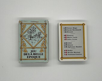 Vintage (1980) Jeu de la Belle Epoque Spielkarten von Éditions Dusserre Paris (Veröffentlicht in Frankreich) Französische und europäische Geschichtskarten