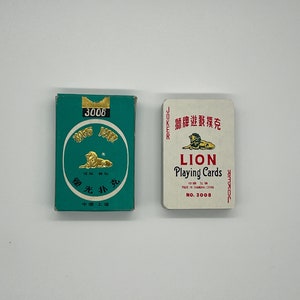 Cartes à jouer Lion vintage (fabriquées à Shanghai, Chine) Cartes à jouer plastifiées (Lion 3008) Cartes à jouer chinoises