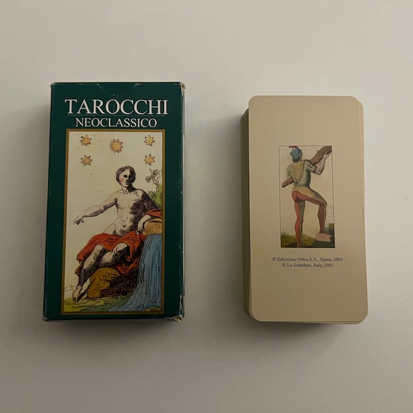 Vintage (2001) Neoclassical Tarot (Tarocchi Neoclassico 1810) by Lo Scarabeo / Orbis Fabbri (Made in Italy) OOP Tarot Deck Collection