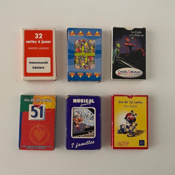 Vintage French Playing Cards - Cartes à Jouer - Jeu de 7 Familles - Jeu de 23 Cartes - Published in France