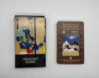 Vintage (2002) Egyptian Oracle (Oracolo Egizio) uitgegeven door Lo Scarabeo (Tarot) ZELDZAAM kaartspel uitverkocht (waarzeggerij uit het oude Egypte)