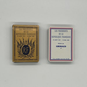 Vintage (1981) Les Presidents de la Republique Française (Presidentes da França) por B. P. Grimaud (publicado na França) Cartas de jogar francesas