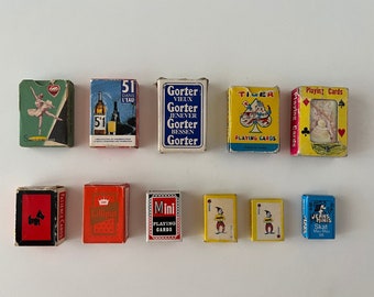 Vintage Mini Playing Cards - Canastra - Poker - Patience - Decks from Belgium, China, Italy, France, Germany, Netherlands