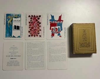 Vintage (1970) Le Jeu Des Peintres (Das Spiel der Maler) von B.P. Grimaud (Antike französische Spielkarten) Kunst Sammelkarten