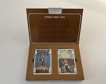 Raro Poker Tarot Dalí (Ilustrações originais de 1984) Cartas de jogar Double Deck (Salvador Dali Cartas de jogar originais) Publicado na Espanha