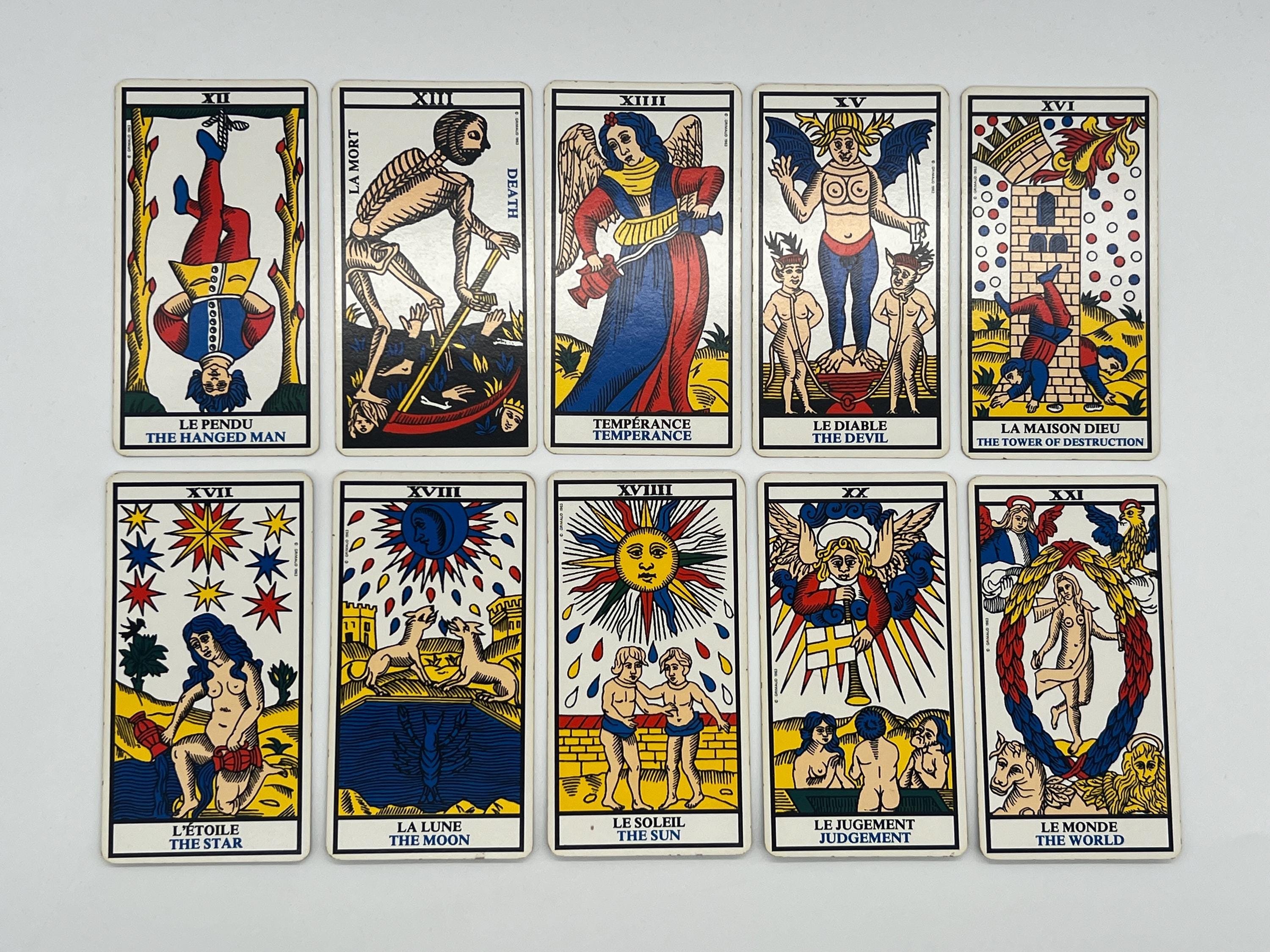 Vintage (1963) Ancien Tarot De Marseille by B. P. Grimaud