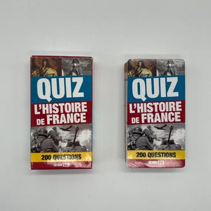 Quiz l'Histoire de France (200 preguntas) Juego de cartas de historia francesa de Éditions ESI (Aprende francés) Juego familiar cultural