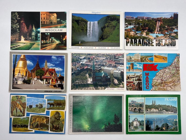 Original Vintage Postcards (1920 to 1990) Lot of 15 MIXED USED (europe ...