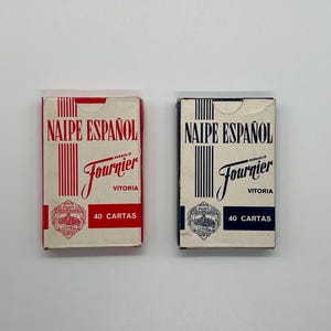 Vintage Naipe Español (40 Karten) von Fournier (Veröffentlicht in Spanien) Ivory Fibres Spielkarten (spanische Spielkarten) Werbekarten