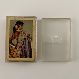 Carta da gioco vintage Heráclio Fournier Vitoria Queen of Spain - Pubblicata in Spagna - Mazzo classico da collezione