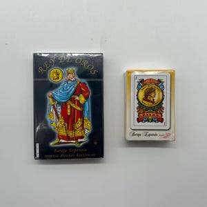 Set of 2 Spanish Playing Cards (Baraja Española) Published by Fournier & Gabriel Fuentes (Mini Playing Cards) Historical Cards from Spain