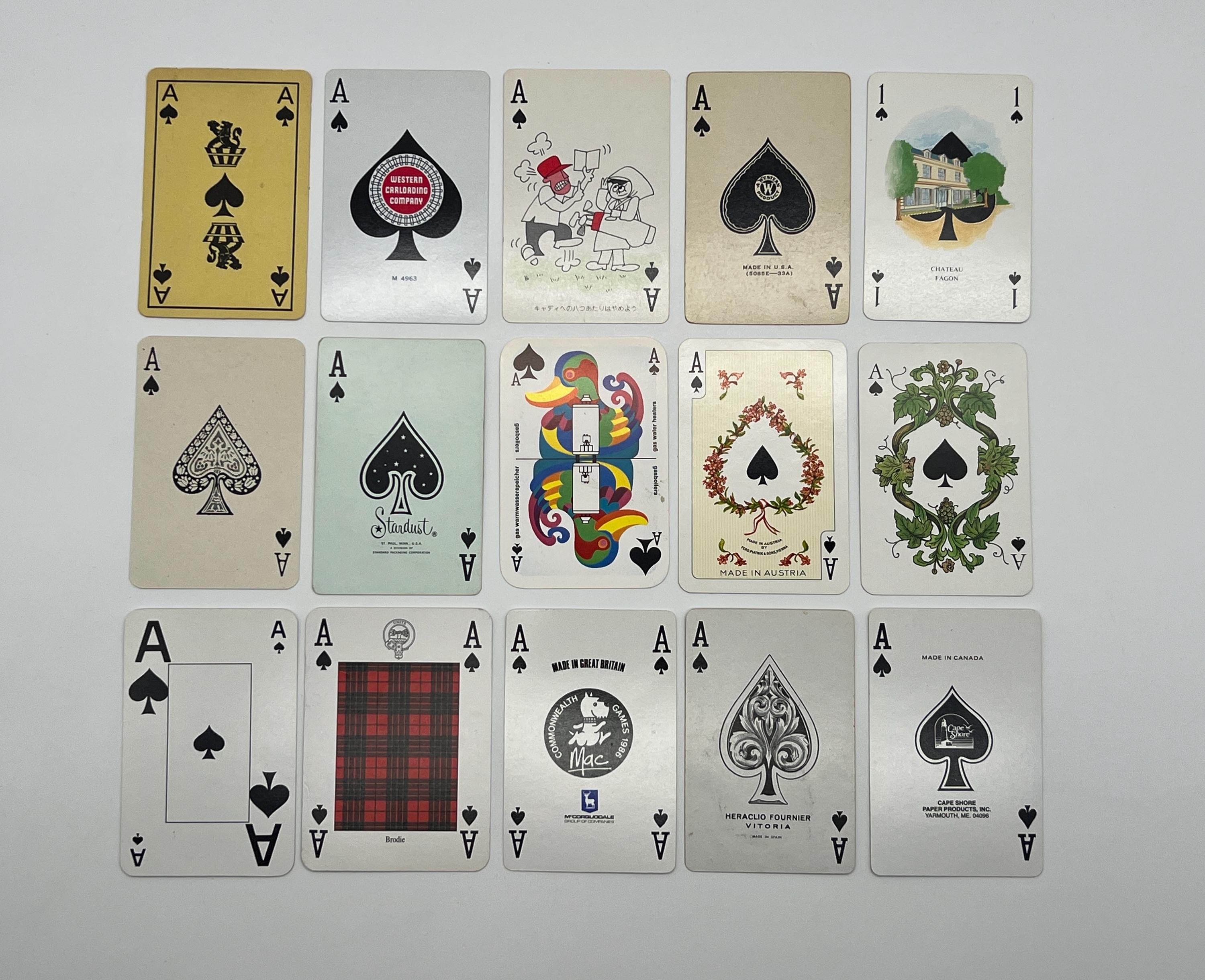 Vintage Ace of Spades Playing Cards (single Death Card) Spadille