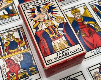 【 VINTAGE】ANCIENT MARSEILLES TAROT Vintage (1963) Ancien Tarot De Marseille by B. P. Grimaud