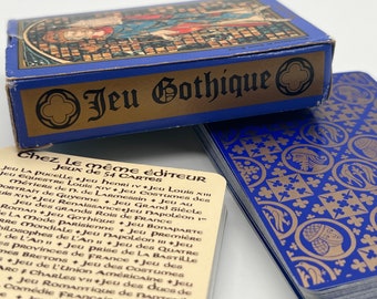 Vintage (1987) Jeu Gothique (Gothic Game) von Éditions Dusserre (Veröffentlicht in Paris) Traditionelle französische Spielkarten (OOP-Karten)