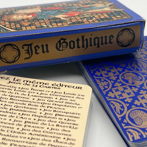 Vintage (1987) Jeu Gothique (Gothic Game) by Éditions Dusserre (Published in Paris) Traditional French Playing Cards (OOP Cards)