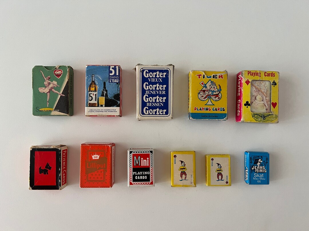 Vintage Mini Playing Cards Canastra Poker Patience Decks From Belgium