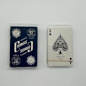 Vintage Henri Abelé Naipes Comas Spielkarten (54 Karten) Publiziert in Barcelona (Made in Spain) Plastikbeschichtete Karten (Werbekarten)