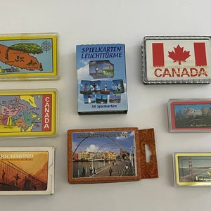 Vintage Reisespielkarten - Touristische Orte - Aruba - Curaçao - Kanada - San Francisco - Rushmore - Leuchttürme