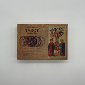 Vintage (1975) Spanish Tarot Español (FIRST EDITION) Deluxe Bilingual Tarot by Fournier (Published in Spain) Marseille Tarot Deck OOP