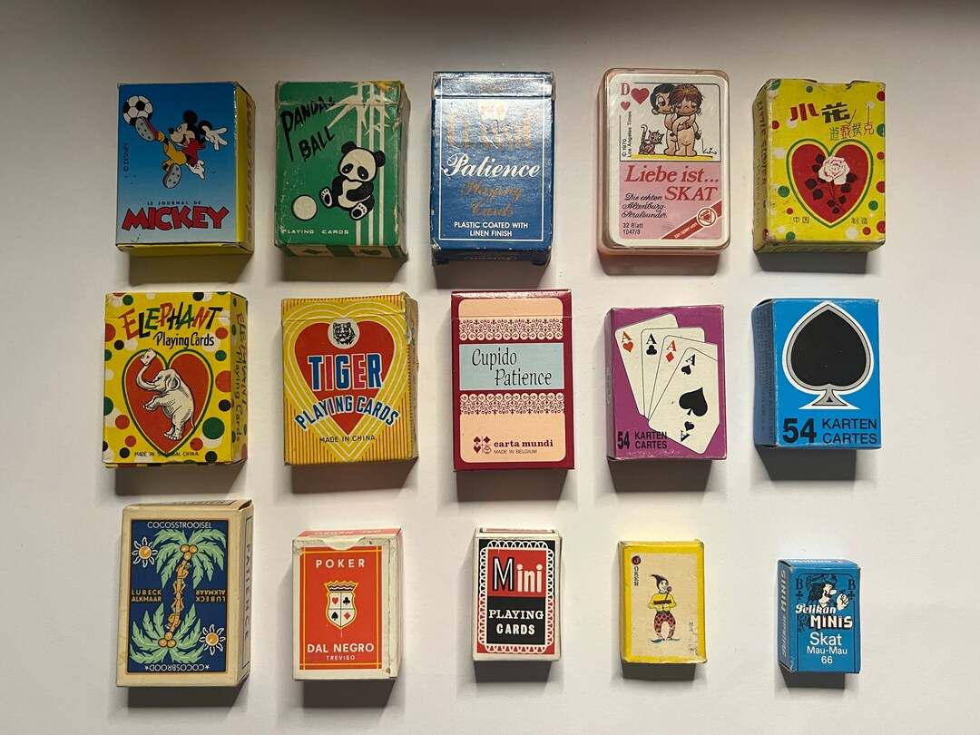 Vintage Mini Playing Cards Canastra Poker Patience Decks From Belgium