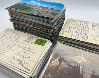 Original Vintage-Postkarten (1920 bis 1990) Lot von 15 MIXED USED (Europa, Deutschland, International) Sortiment von zufälligen Vintage-Postkarten