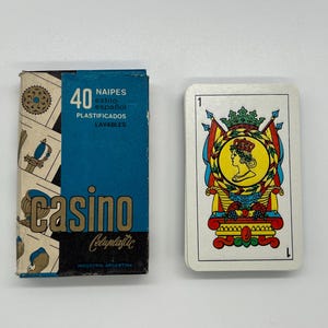 Vintage (1980s) Naipes Casino Playing Cards by Justo Rodero e Hijos (Published in Argentina) Traditional Spanish Playing Cards (40 Cards)