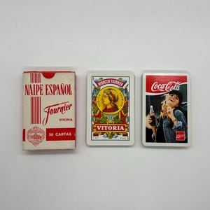 Vintage Coca-Cola Naipe Español (50 kaarten) van Fournier (gepubliceerd in Spanje) speelkaarten van ivoorvezels (Spaanse speelkaarten)