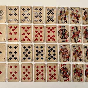 ZELDZAME (1890) Speelkaarten van B.P. Grimaud (antieke speelkaarten) 32/32 compleet (Ancien Jeu de Cartes) 19e eeuw (Gepubliceerd in Frankrijk)