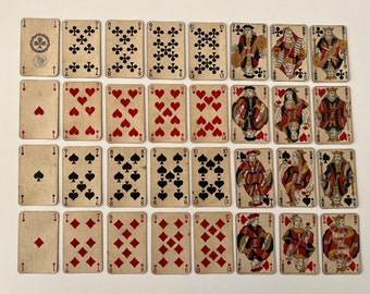 RARE (1890) Playing Cards by B. P. Grimaud (Antique Playing Cards) 32/32 Complete (Ancien Jeu de Cartes) 19th Century (Published in France)