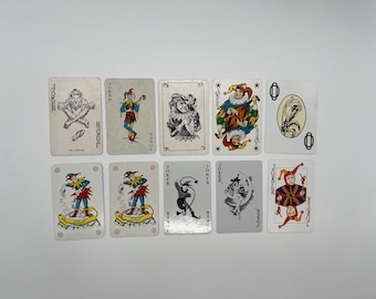 Cartas Joker antiguas (cartas clásicas) Colección de cartas Joker (cartas de repuesto) Manualidades (cartas intercambiables) Juego de cartas - Lote 44