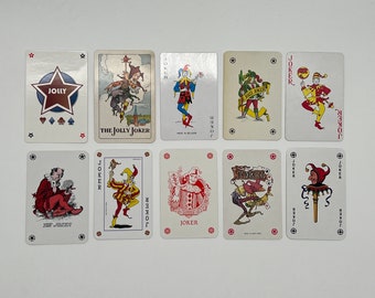 Cartes Joker vintage (cartes à jouer classiques) Collection de cartes Joker (cartes de remplacement) Jeu de cartes Arts & Crafts (cartes à échanger) - Lot 44