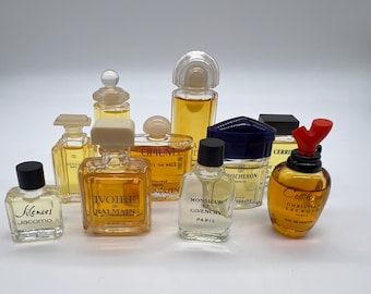 Vintage Mini Parfums Balmain, YSL, Gucci (Frangance Collection for Display) Made in Europe (Original European Miniature Parfume) Lot 6