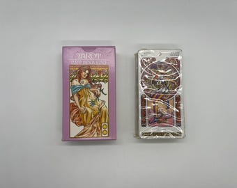Vintage (2001) Tarot Art Nouveau (Tarocchi Art Nouveau 1998) Lo Scarabeo / Orbis Fabbri (Made in Italy / Spain) OOP Deck Collection