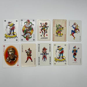 Vintage Joker Cards (Classic Playing Cards) Joker Card Collection (Replacement Cards) Arts & Crafts (Swap Cards) Cards Set - Lot 35