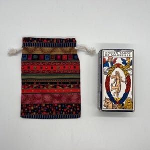 Mystical Tarot Bags (Made with Soft Fabric) ideal for Oracles, Runes, Tarot Cards (Esoteric & Hippie Colors Designs) Tarot Case 1) Red Shadows