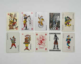 Cartes Joker vintage (cartes à jouer classiques) Collection de cartes Joker (cartes de remplacement) Arts & Crafts (cartes d'échange) Jeu de cartes - Lot 75