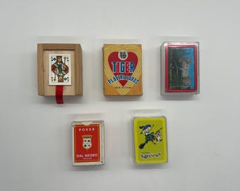 Vintage Mini Playing Cards (Canastra, Bridge, Poker, Patience) Mini decks from Belgium, China, Italy, and France