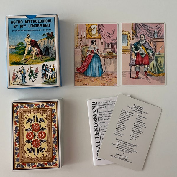 vintage Astro mythologique par Mlle Lenormand (publié par B.P. Grimaud) Made in France (vintage Fortune Telling Cards) Divination Tarot